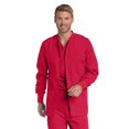 thumbnail image 1 of Landau Vestes de Gommage 5 Poches pour Hommes - Coupe Classique Décontractée, Col Rond, Boutons Pression, Gommages d'Échauffement 7551, 1 of 1