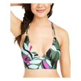 thumbnail image 3 of Hula Honey Juniors' Hyper Tropics Printed Bikini Top,, Multi, Medium, 3 of 4