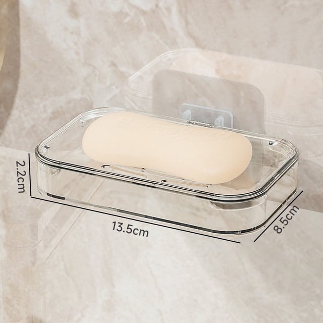 Soap Box Wall Mounted Toilet Non Perforated Double Layer Soap Box Household Bathroom Soap Storage Shelf