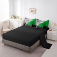 thumbnail image 3 of YST Patchwork Geometry 7 Piece Comforter Set Queen For Kids Teen Adults,Green Black Gray Bed In A Bag Geometric Triangle Bedding Comforter Sets Modern Abstract Bed Set Farmhouse Home Decor, 3 of 5