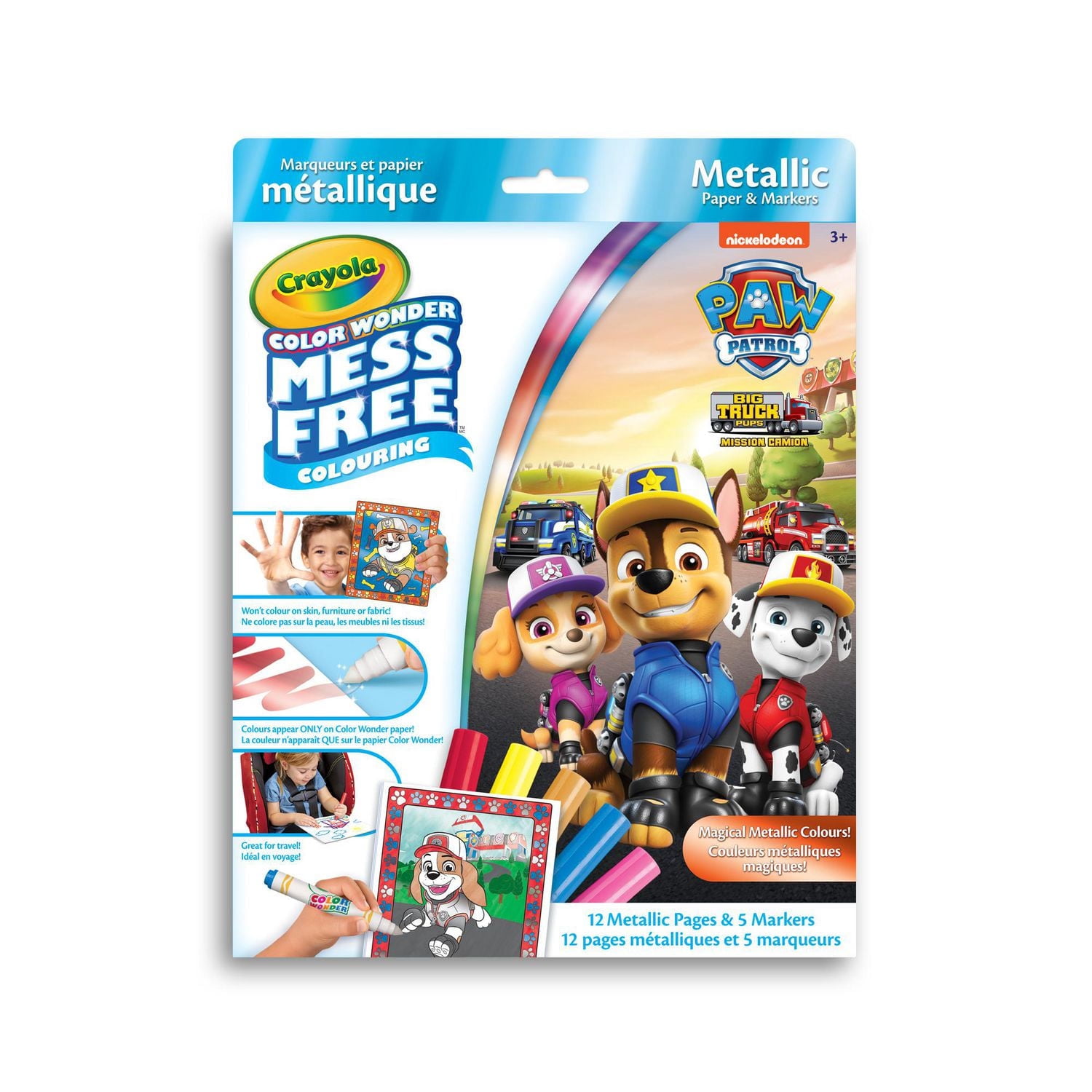 Crayola Color Wonder Mess-Free Metallic Paper & Markers Kit, Paw Patrol