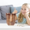 thumbnail image 3 of LSLJS Wooden English Letter Saving Can Transparent Glass Saving Can, Piggy Bank, 3 of 6