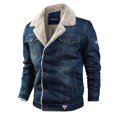 thumbnail image 1 of Men‘s Denim Jacket Oversized Plus Velvet Loose Jacket Autumn Winter, 1 of 4