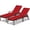 Red, variant on Costway 2PCS Patio Rattan Lounge Chair Chaise Recliner Back Adjustable Cushion Turquoise