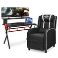 thumbnail image 1 of Costway Gaming Desk & Chair Set 48" Computer Desk & Massage Recliner Chair Black + White, 1 of 3