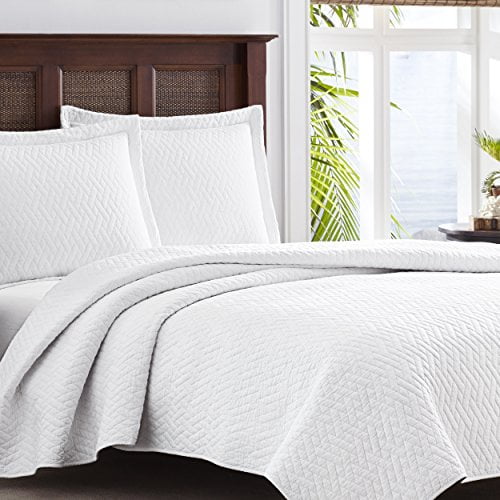 Tommy Bahama Chevron Quilt Set, King, White