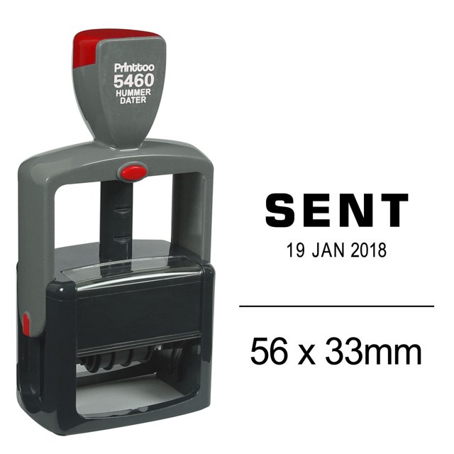 Printtoo Office Stationery Heavy Duty Dater Stamp With Sent Text Self Inking Date Rubber Stamp-Black
