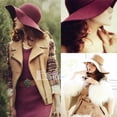 thumbnail image 2 of Chapeau de Plage Melon en Feutre de Laine à Grand Bord Souple pour Femmes Dames, Casquette de Soleil Mode, 2 of 5