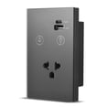 thumbnail image 1 of Mistaha Multi-functional Smart Wall Light Switch with Type-C/USB/US Plug Outlets, WiFi Control, Tempered Glass Panel, Timer, and Group Sharing - Black US Plug 1 Way, 1 of 7