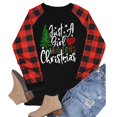 thumbnail image 4 of Chemises à Manches Longues pour Femmes Pull Col Rond Sweat-Shirt Motif Raglan Casual Tunic Tops Chemise Imprimée de Noël, 4 of 5