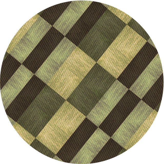 Ahgly Tapis Rond Lavable en Machine Intérieur Transitionnel Marron Chocolat, 4 Pieds Rond