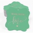 thumbnail image 2 of Inkdotpot Real Rose Gold Foil Made With Love Wedding Tags Favor Bracket Shape Hang Pack Of 50 Paper Tags, 2 of 7