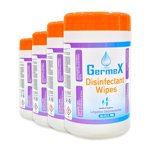 Germex Disinfecting Wipes, biodégradables, non alcooliques, en vrac, Santé Canada DIN Approuvé, 320 Essuie-glaces (paquet de 4)