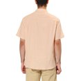 thumbnail image 3 of INSPIRE CHIC Men's Shirt Vertical Striped Button Down Point Collar Short Sleeve  Shirt L Beige, 3 of 6