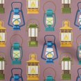 thumbnail image 1 of oneOone Velvet Dusty Pink Fabric Retro Lantern Craft Projects Decor Fabric Printed By The Yard 58 Inch Wide, 1 of 5