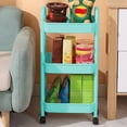 thumbnail image 1 of Birdeem 3 Tier Rolling Storage Cart with Armrests and Wheels,Versatile Utility Cart for Kitchen Bathroom Home Organization,Sturdy Plastic Mobile Organizer, 1 of 8