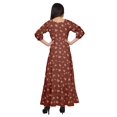 thumbnail image 3 of Moomaya Printed Round Neck 3/4 Sleeve Long Maxi Dress With Drawstring Waist, 3 of 3
