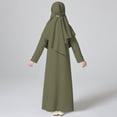 thumbnail image 4 of MEZZALL Robe pour Filles à Manches Longues Robe de Prière Hijab pour Enfants Filles Abaya Classique Robe d'Été pour Tout-Petits, Vert, 7-8 Ans, 4 of 5