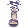 thumbnail image 3 of BLISSFUL STEP Women's Lace-Up Clear Block Heel Sandals, 3 of 6