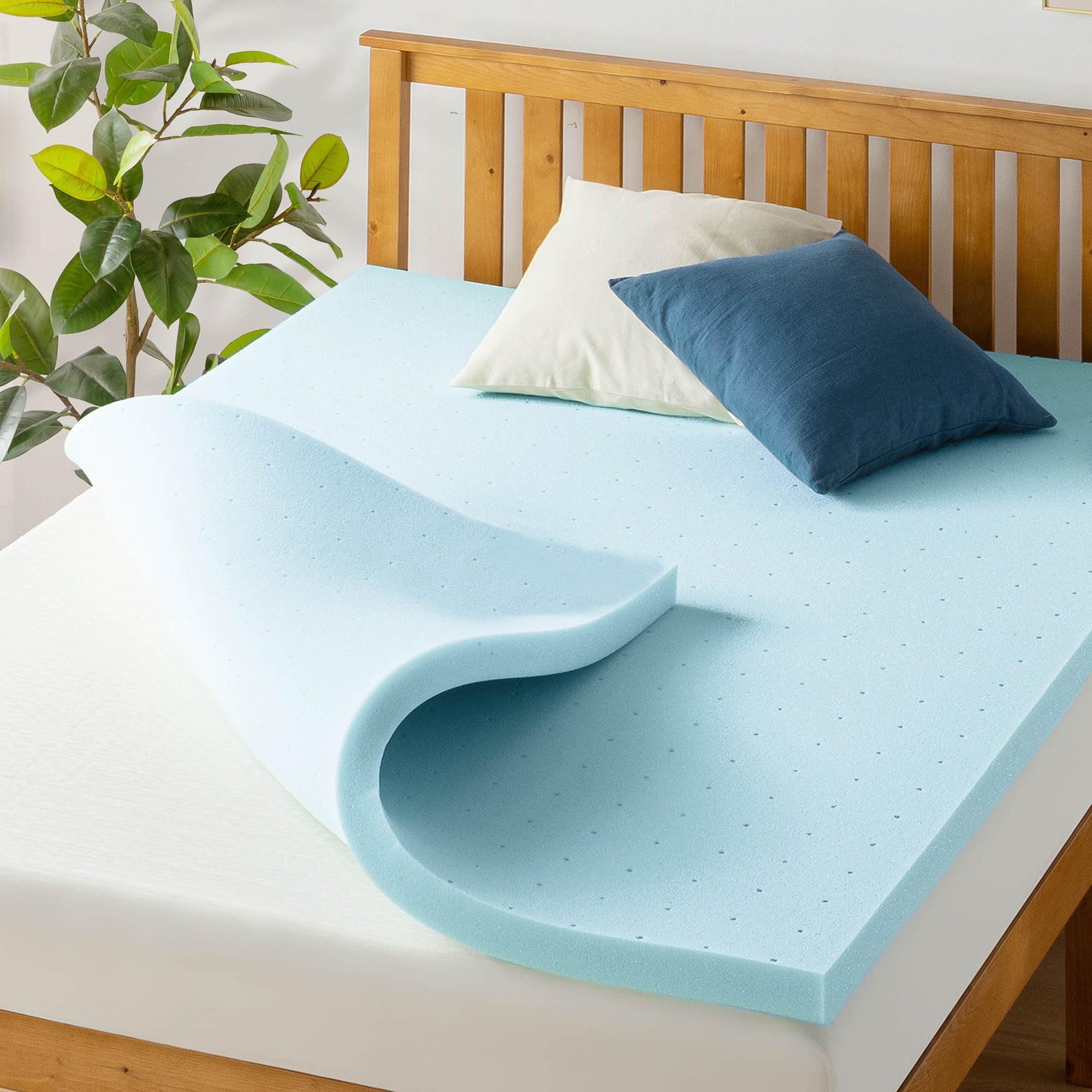 Price Mattress 1.5 Inch Ventilated Memory Foam Mattress Topper, Cooling Gel Infusion, CertiPUR-US Certified, Dorm Essentials, Queen
