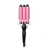 HLONK Curling Iron Automatic Water Ripple Curls 3 Barrel 25MM Curl Diameter Curling Iron Wand Hair Waving Styling Tools for Women & Girls (Pink)