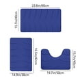 thumbnail image 3 of Fridja 3pcs Bathroom Rugs Bath Mat Toilet Mats Soft Comfortable Non-Slip Bathroom Rug Set Bath Mats for Bathroom Machine Washable Bath Mat Bathroom Rug Sets, Blue, 3 of 5