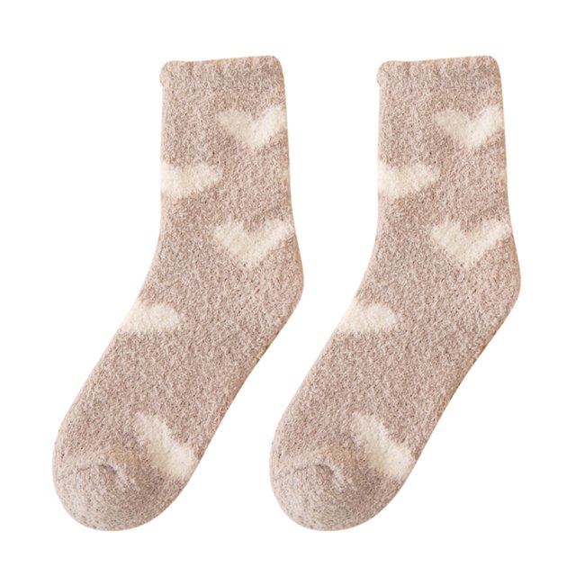 XIAQUJ Womens Coral Socks Heart Print Socks Colorful Lightweight Cotton Socks Socks B One Size