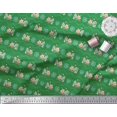 thumbnail image 2 of Soimoi Green polyester Crepe Fabric Snowman & Snowflake Christmas Print Sewing Fabric Yard 42 Inch Wide, 2 of 5