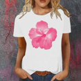 thumbnail image 2 of LUOGENLI T-shirts pour Femme pour Femmes Mode Décontractée Chemises Imprimées Col Rond Manches Courtes T-Shirt Hauts Tunique Blouse T-shirts Vintage pour Femmes T-Shirt Graphique Vêtements d'Été Blanc P, 2 of 4