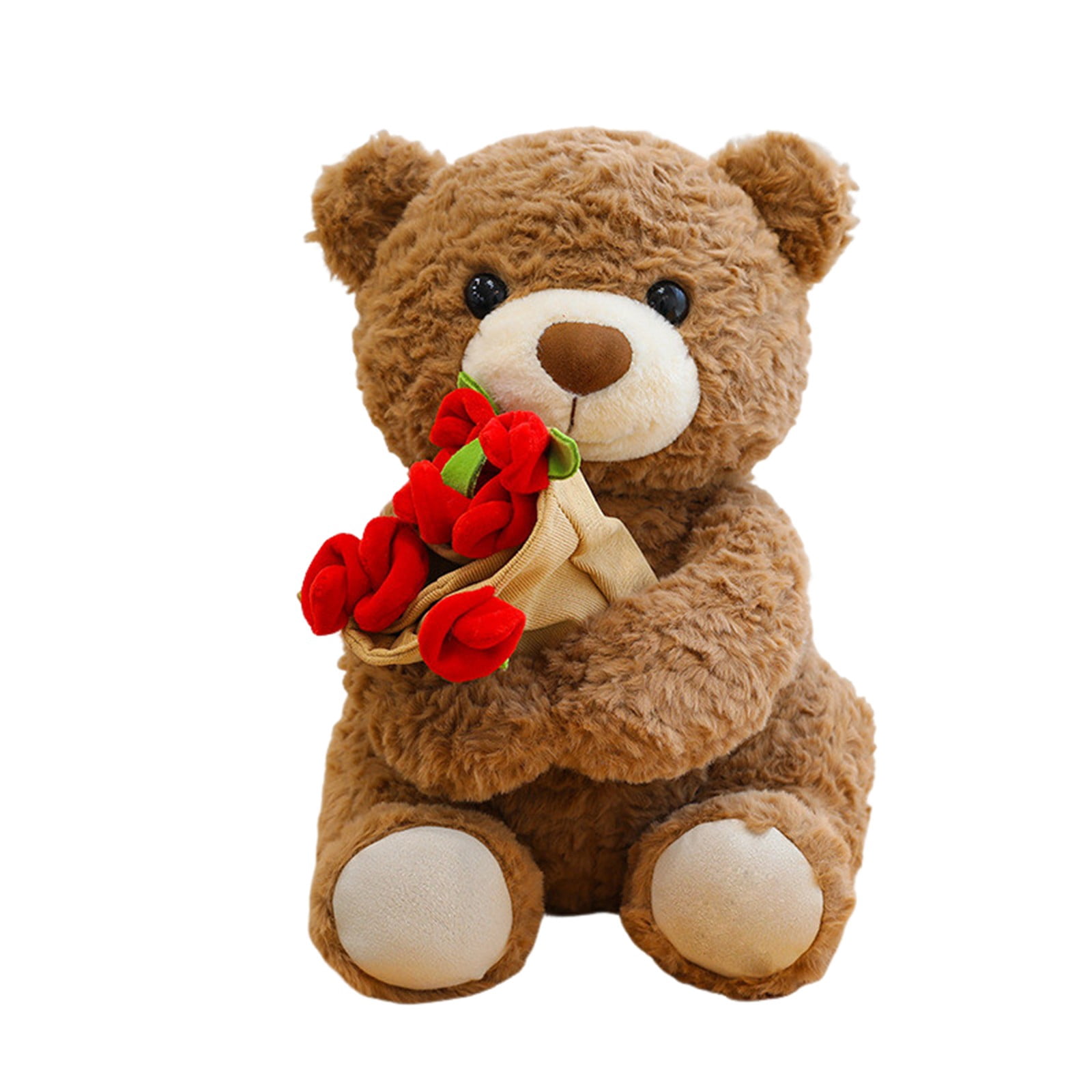 Home A Gift for The Recipient Cute Teddy Bear Plushs Toy with Red Rose Home Essentials