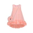 thumbnail image 1 of Ensemble Robe Fille Sac à Main Rose Blush Taille Haute Fleur 3D Sans Manches 7 Ans, 1 of 6