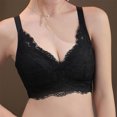 thumbnail image 2 of Women's Deep V Bralette - Floral Lace Push Up Bralette | Wireless Plunge Bra with Racerback Crop Top Design, 2 of 3