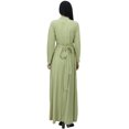 thumbnail image 4 of Bimba Robe Jilbab Unie à Manches Longues pour Femme, Col Mandarin, avec Poches, 4 of 6