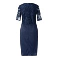 thumbnail image 4 of SMihono Robe d'Été pour Femmes Grande Taille Mode Dentelle Élégante Robe de Mère de la Mariée Longueur Genou Grande Taille, 4 of 5