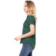 thumbnail image 4 of INSPIRE CHIC Women's Cotton Boyfriend Button Front Short Sleeves Plaid Shirt, 4 of 4