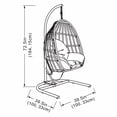 thumbnail image 4 of Chaise ovoïde à suspender avec support pour patio Mainstays - Gris, 4 of 8