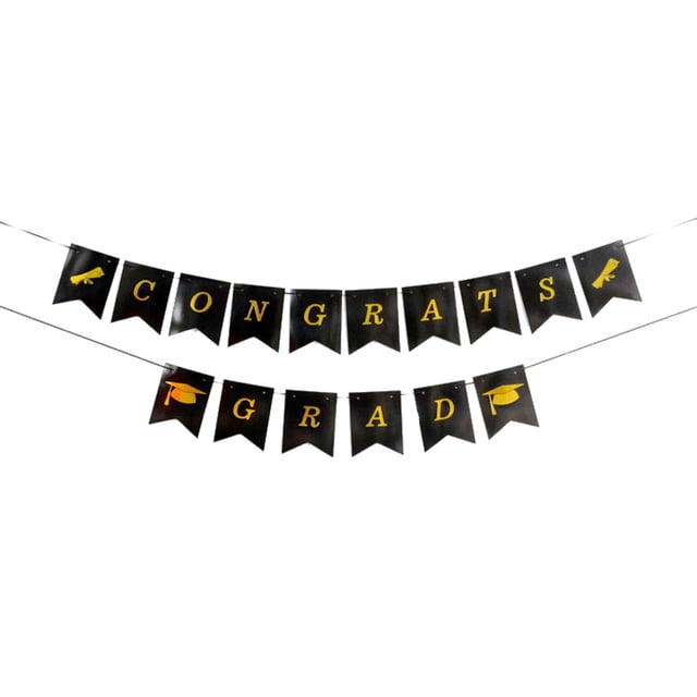 Clearance! Graduation Banner Bunting Banner Decorative Pull Flag Graduation Party Supplie Today Deals Weekly Finds #80