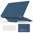 thumbnail image 1 of Compatible for MacBook Air 13 inch Case 2018-2021 M1 A2337 A2179 A1932 with Retina Display, Fabric Textured Hard Shell with Foldable Kickstand & Keyboard Cover for MacBook Air 13'' Case, 1 of 7