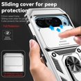 thumbnail image 4 of KOMI Designed for Google Pixel 9, Military-Grade Drop-Proof Case with Sliding Camera Cover and Ring Kickstand, Heavy Duty Shockproof Full Body Protective Phone Case, Silver, 4 of 5