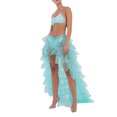 thumbnail image 2 of Fortune Women Tulle Skirt Solid Color Mesh Irregular Floor Length Party Skirt, 2 of 6