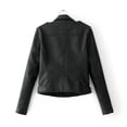 thumbnail image 3 of XZNGL Cropped Jacket Women Ladies Lapel Motor Jacket Coat Zip Biker Short Punk Cropped Tops, 3 of 9