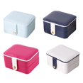 thumbnail image 4 of Leather Jewelry Display Box Organizer Multi Grids Ring Earrings Ear Studs Jewelries Case Storage Holder Containers Women White, 4 of 6