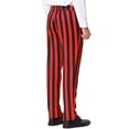 thumbnail image 3 of INSPIRE CHIC Men's Striped Pants Skinny Fit Color Block Dress Trousers 36 Red Black, 3 of 7