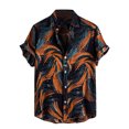 thumbnail image 1 of Leutsin Men Short-Sleeved Printed Color Buttons Cardigan Casual Shirt Tops, 1 of 3