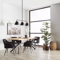 thumbnail image 3 of Bouclair Black 3-Bulb Metal and Wood Ceiling Lamp, 3 of 6
