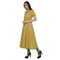 thumbnail image 2 of Moomaya Robes Imprimées à Fente avant pour Femmes Kurti à Manches Courtes Tenue d'Été, 2 of 6