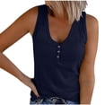 thumbnail image 1 of Timegard Tank Tops for Women Ribbed Deep V-Neck Button Slim Casual Sleeveless Shirts Basic Cami Top, 1 of 5