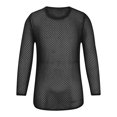 thumbnail image 4 of Birdeem Chemises pour Hommes Mode Homme Ajourées Filet de Pêche Décontracté Couleur Unie Manches Longues Col Rond Chemise, 4 of 10