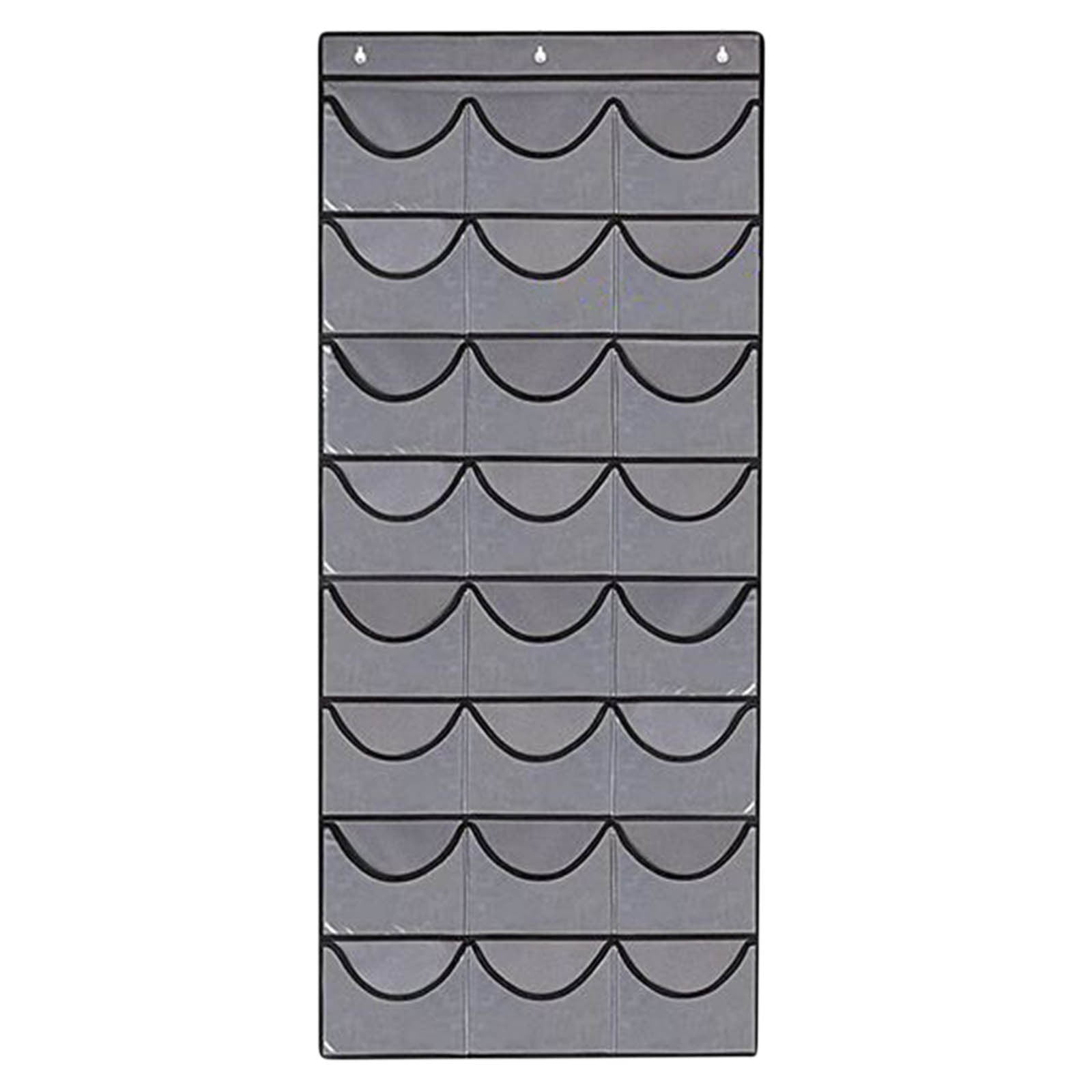 Renjiang Organizer for Baseball Caps, 24 Pocket Over The Door Hat Organizer Holder Hanger, Clear Deep Pockets Visible , Baseball Hat Rack for Wall Door with 3 Hooks