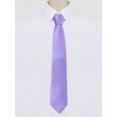 thumbnail image 2 of INSPIRE CHIC Men's Solid Color Narrow Stripes Necktie Graduation Suit Formal Ties Light Purple, 2 of 5